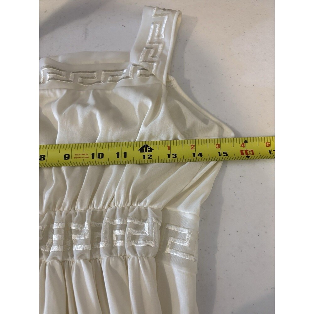 Vintage Grecian Goddess Nightgown Dress White Empire Waist Long Maxi 36 S Bride - Picture 15 of 16
